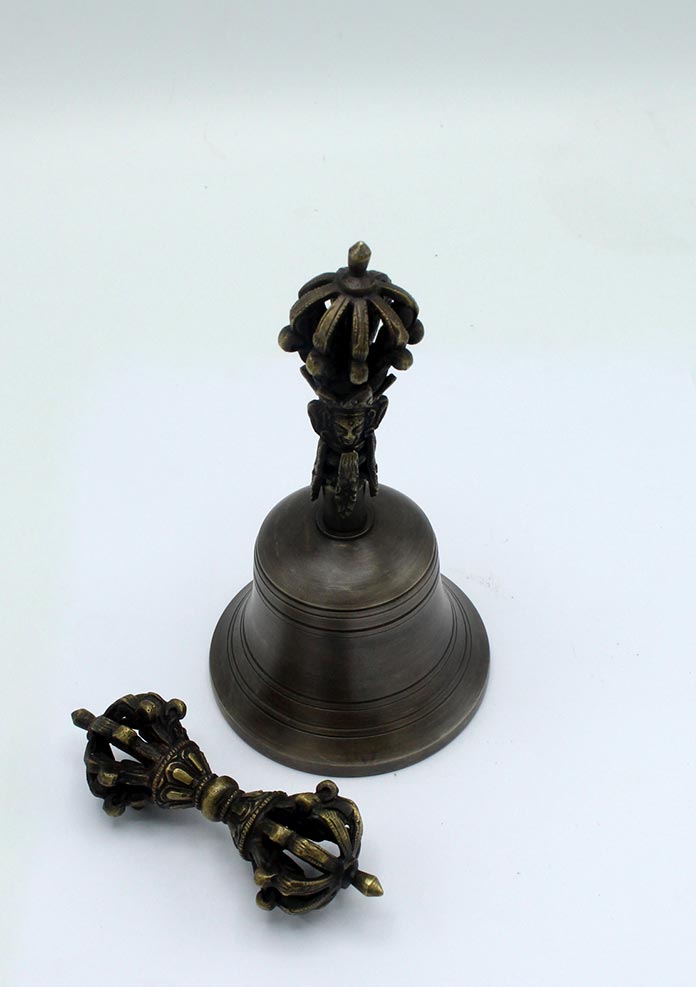 Wholesale Tibetan Altar Bell - Brass 6H with Dorjee