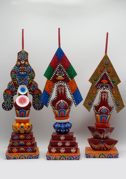 Handpainted Buddhist Ritual Torma Set