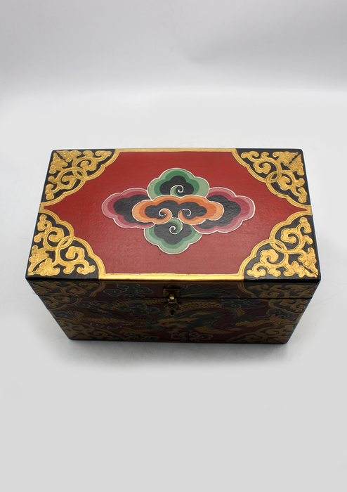 Tibetan Royal   Handpainted  Dragon Wooden Box - 12"