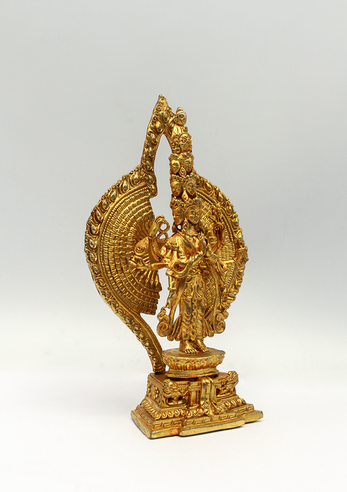 Gold Plated Bodhisattva Avalokiteshvara Statue 6"