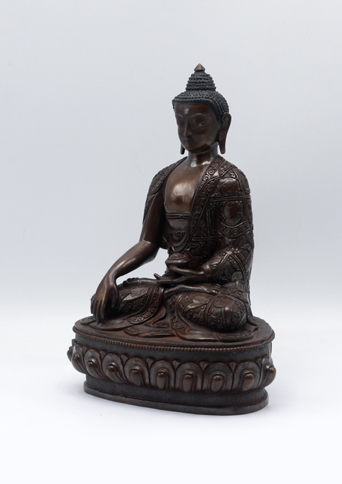 Copper Shakyamuni Buddha Statue 9"H