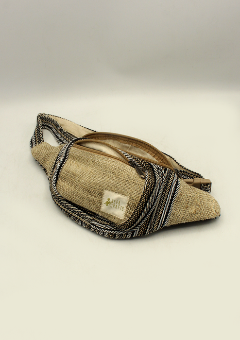 Natural Hemp Fanny Pack, Hemp Waist Utility Belt, Hemp money bag