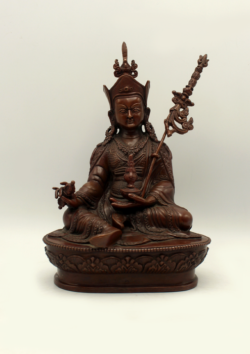 Copper Guru Padmasambhava Statue  9"H
