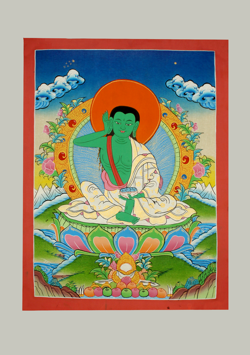 Milarepa  Seated  on  Lotus Thangka Painting