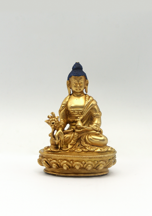 Gold Plated Medicine Buddha Statue 3"H