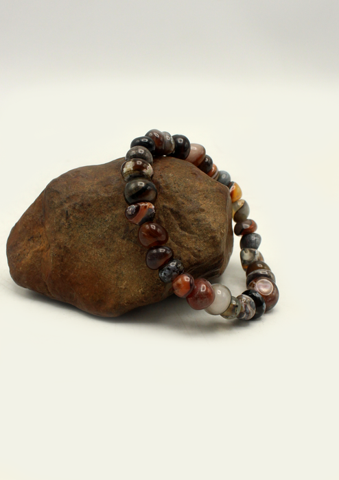 Earthy Jade Mix Beads Mala Bracelet