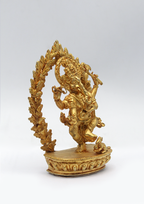 Gold Plated Ganesha Statue 4"H