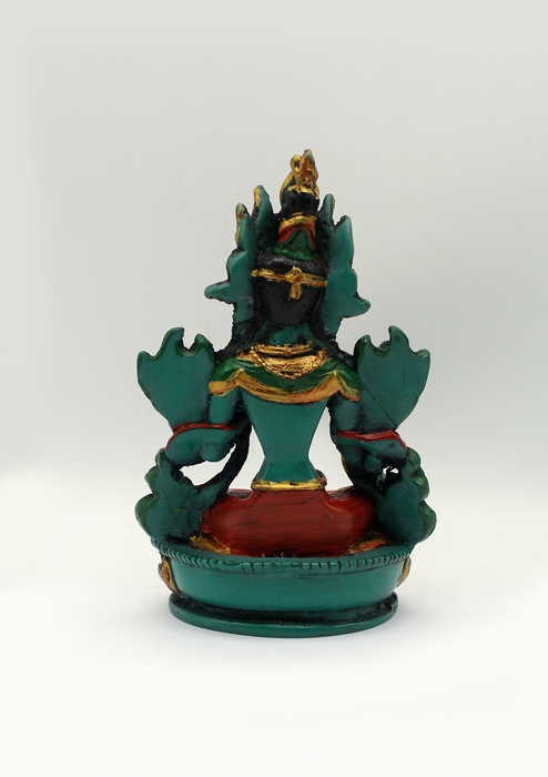 Hand Painted Resin Green Tara Statue