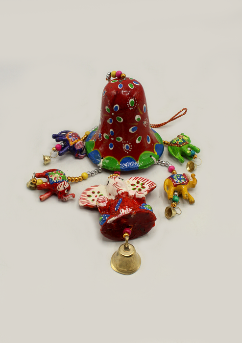 Red Ganesha Bell Wind Chimes