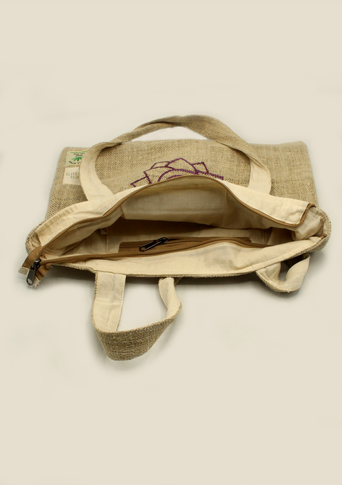 Hemp  Ecofriendly  OM  Embroidery Tote Bag