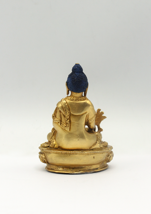 Gold Plated Medicine Buddha Statue 3"H