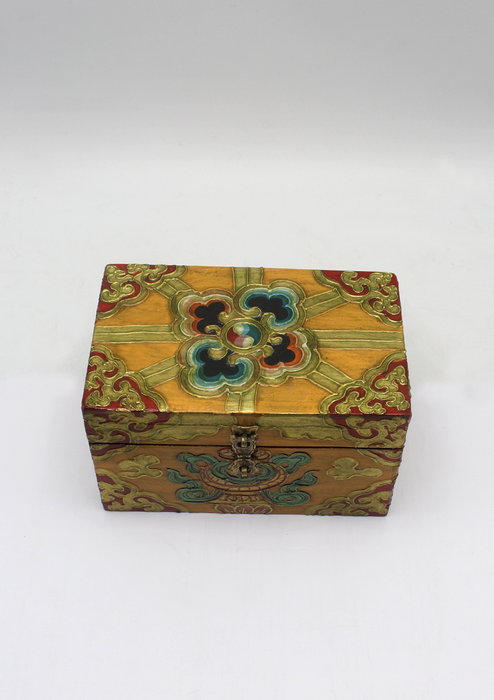 Handpainted Tibetan Wooden Boxes with Clouds- Medium