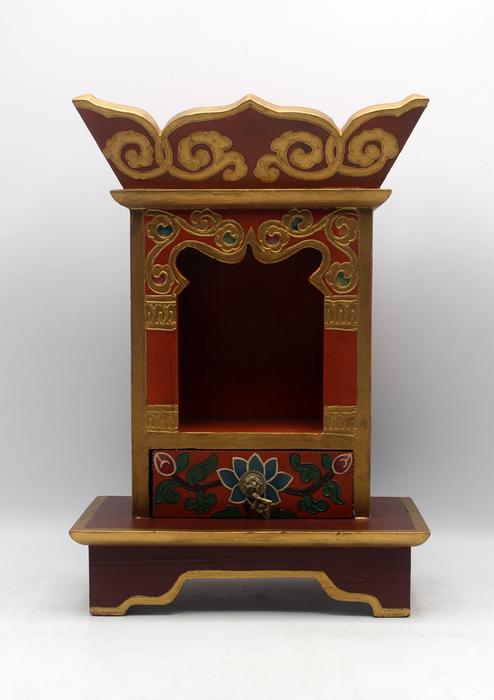 Handpainted Tibetan Wooden Shrine Altar Box