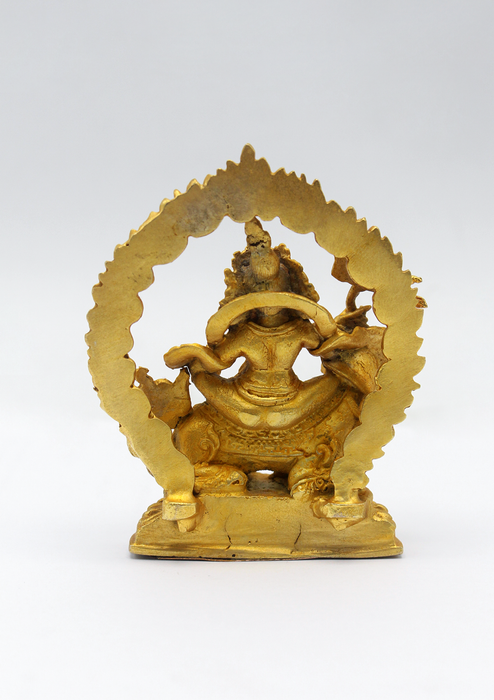 Gold Plated Mini Kubera Zambala Statue 2.8 inch