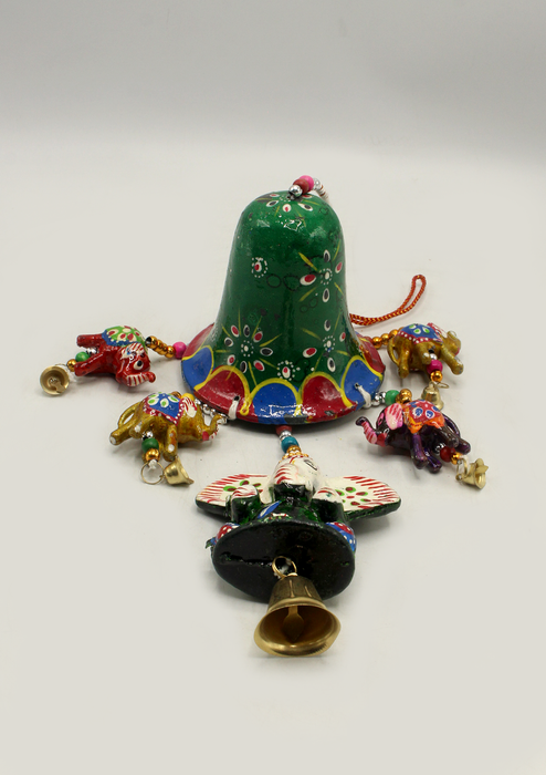 Green Ganesha Bell Wind Chimes