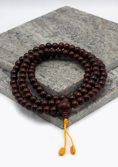 Rosewood Beads Tibetan Prayer Mala with Tassle