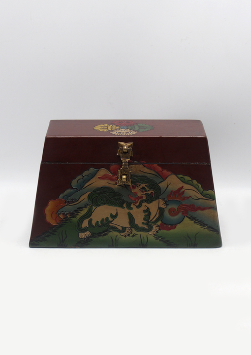 Handpainted Tibetan  Snow Lion Jewelry Box