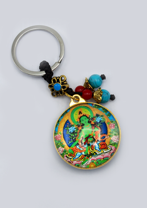 Green Tara Chenrezig   Kalachakra   Buddhist Key Chain