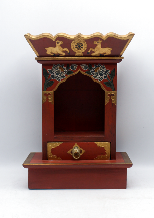 Handpainted Tibetan Wooden Shrine Altar Box