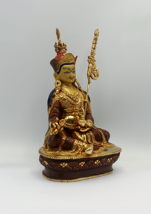 Copper 24K  Guru Padmasambhava Statue 9"H