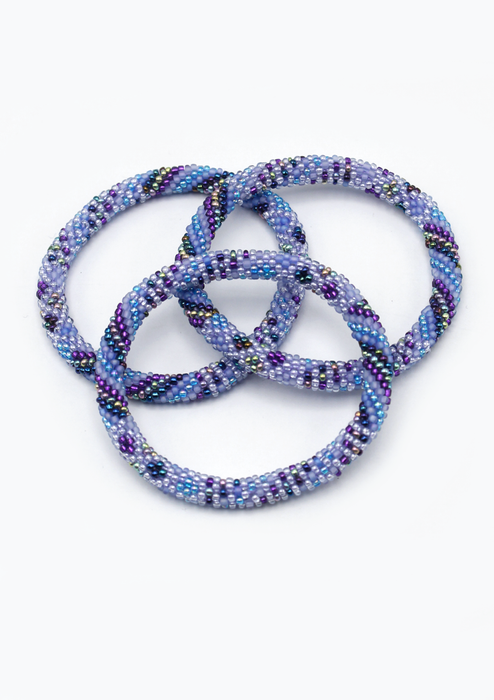 Roll on Beads Purple Blue Bracelet