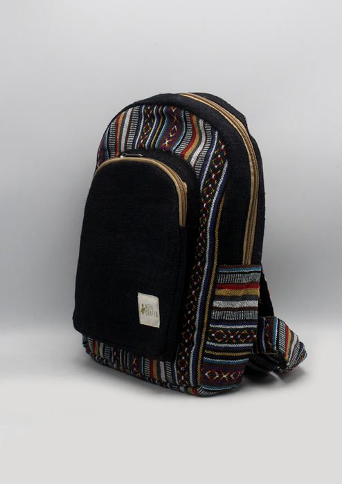 Gheri Black Hemp Back Pack