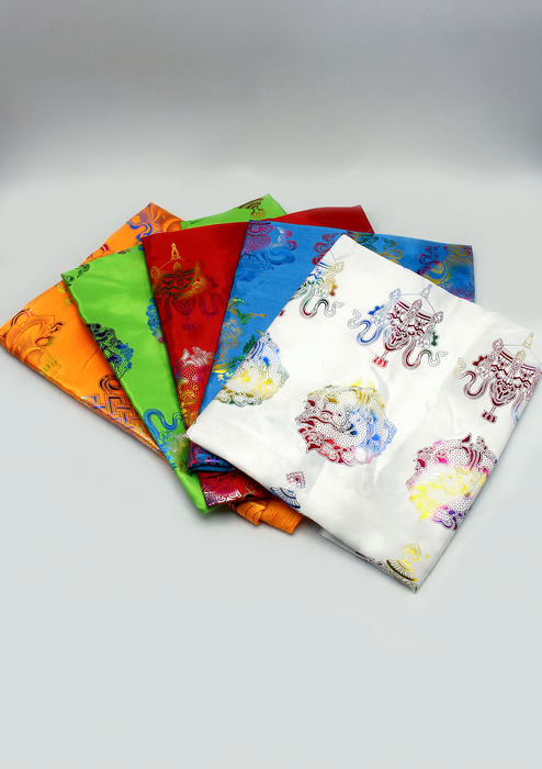 Eight Auspicious Symbol Printed Silk Blended Offering Scarf