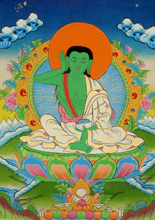 Milarepa  Seated  on  Lotus Thangka Painting