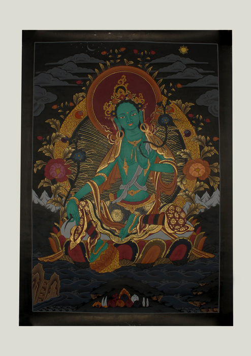 Green Tara Thangka Painting