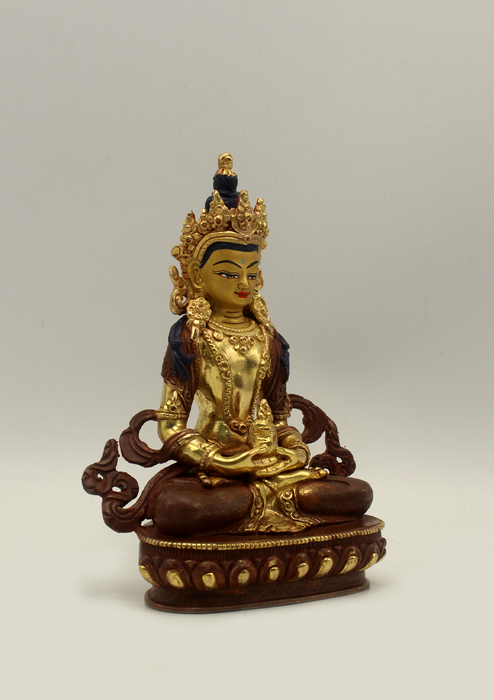 Partly Gold Plated Aparmita Statue 5.5" H