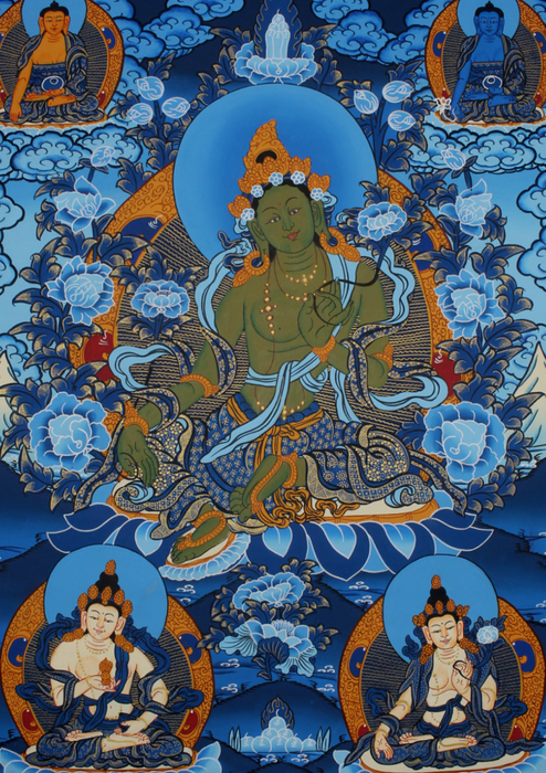 Green Tara Thangka Painting