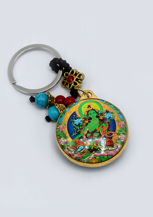 Green Tara Chenrezig   Kalachakra   Buddhist Key Chain