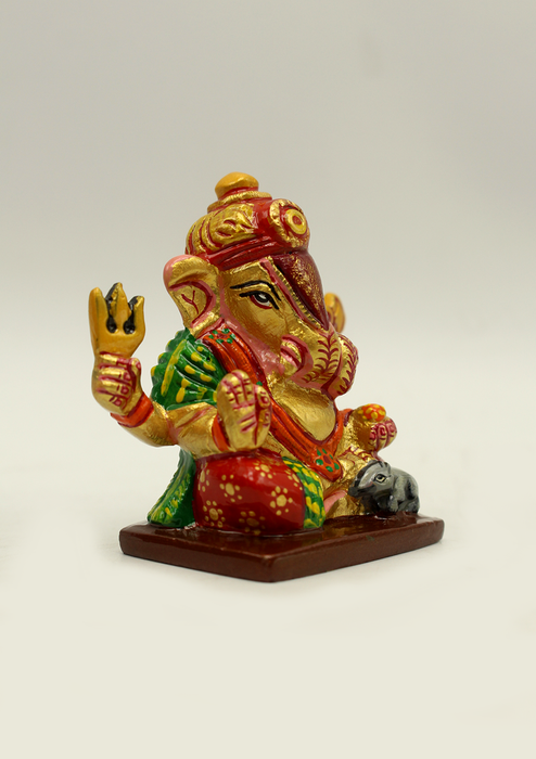 Hand Painted Brass Ganesha Statue