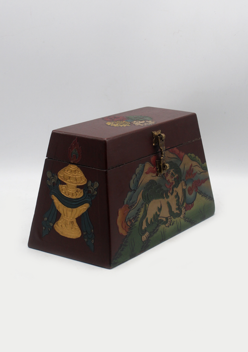 Handpainted Tibetan  Snow Lion Jewelry Box