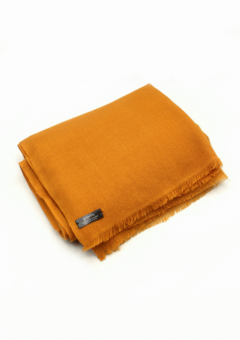 Buddhist Monk Orange Cashmere Large Shawl