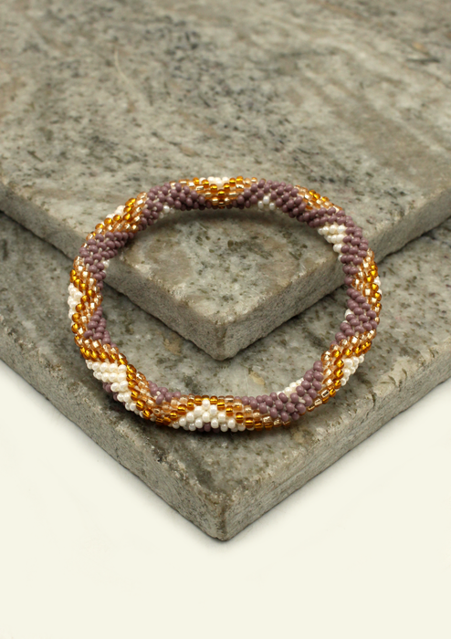 Golden Purple Star Nepalese Roll on Bracelet