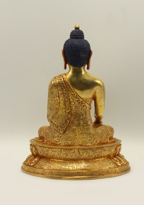 Full Gold Plated Shakyamuni Buddha Statue 8.5" H