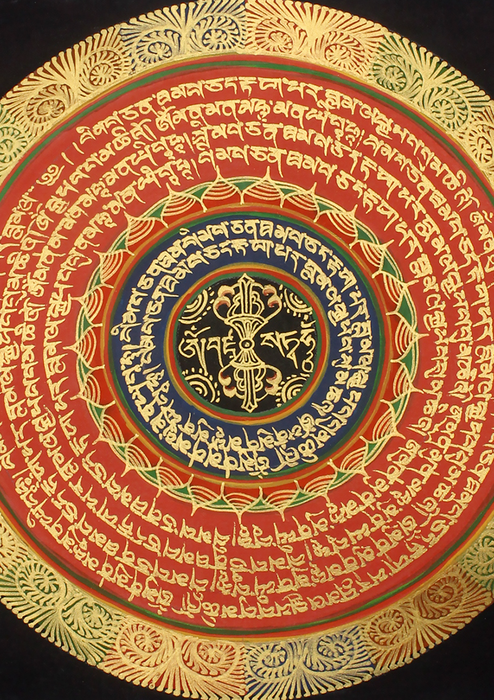 Om Mani Dorjee Mantra Thangka Painting