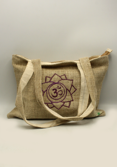 Hemp  Ecofriendly  OM  Embroidery Tote Bag