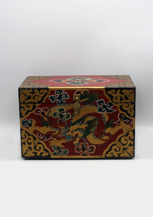 Tibetan Royal   Handpainted  Dragon Wooden Box - 12"