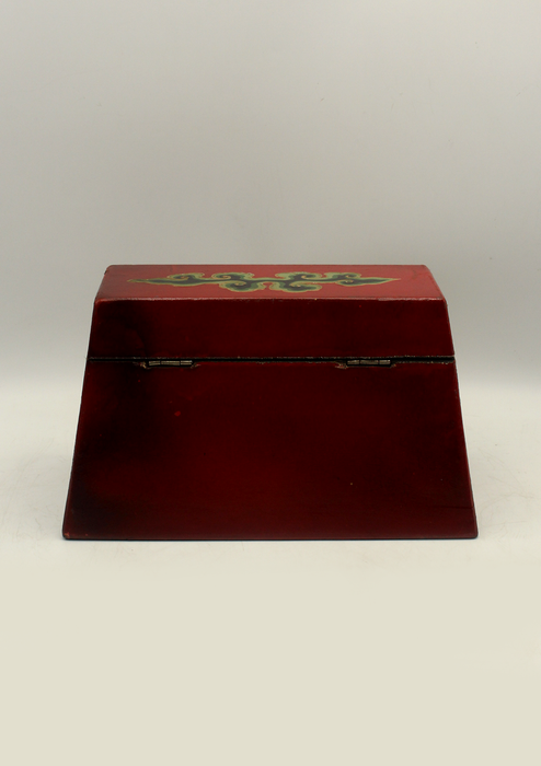 Handpainted Tibetan Snow Lion Jewelry Box with Endless Knot