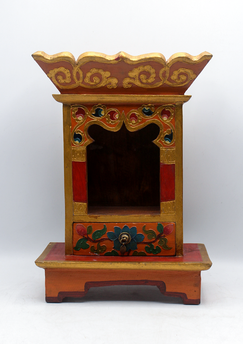 Handpainted Tibetan Wooden Shrine Altar Box