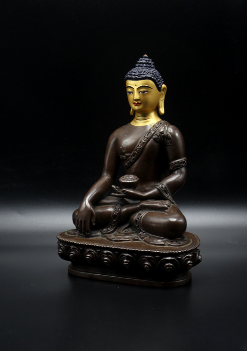 Copper Shakyamuni Buddha Statue 7"H