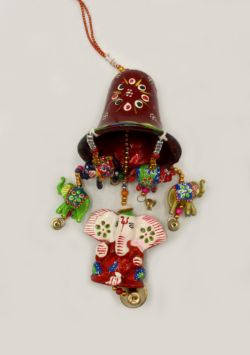 Maroon Ganesha Bell Wind Chimes