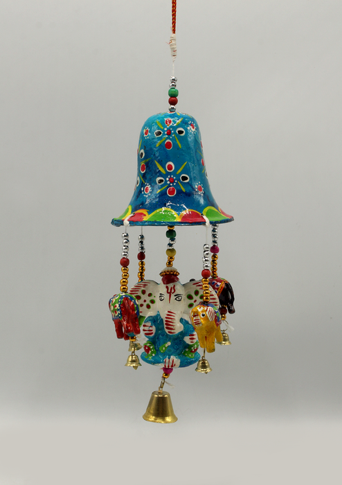 Blue Ganesha Bell Wind Chimes