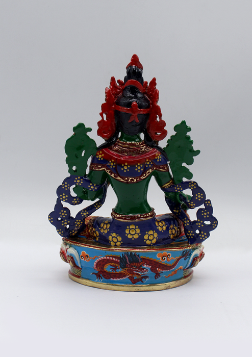 Green Tara Hand Painted 6 Inch Statue