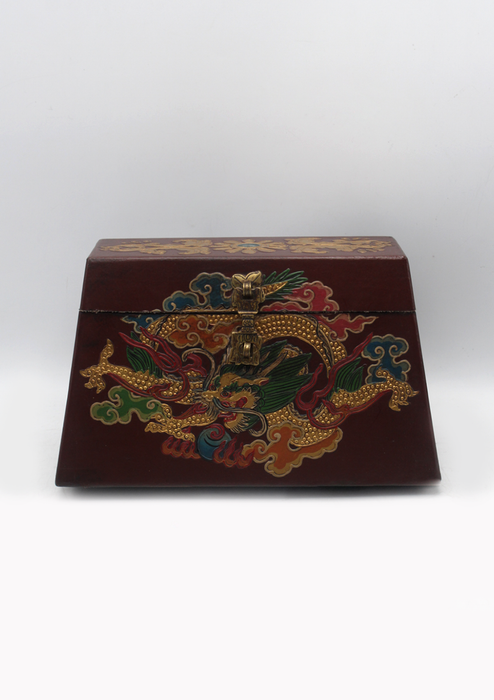 Handpainted Tibetan Jewelry Box with Dragon