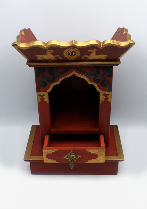 Handpainted Tibetan Wooden Shrine Altar Box