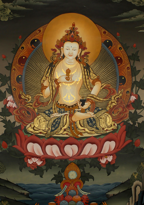 Vajrasattva Thangka Painting Oil Varnished