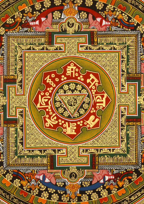 Kalachakra  Mantra Mandala  Tibetan Thangka Painting